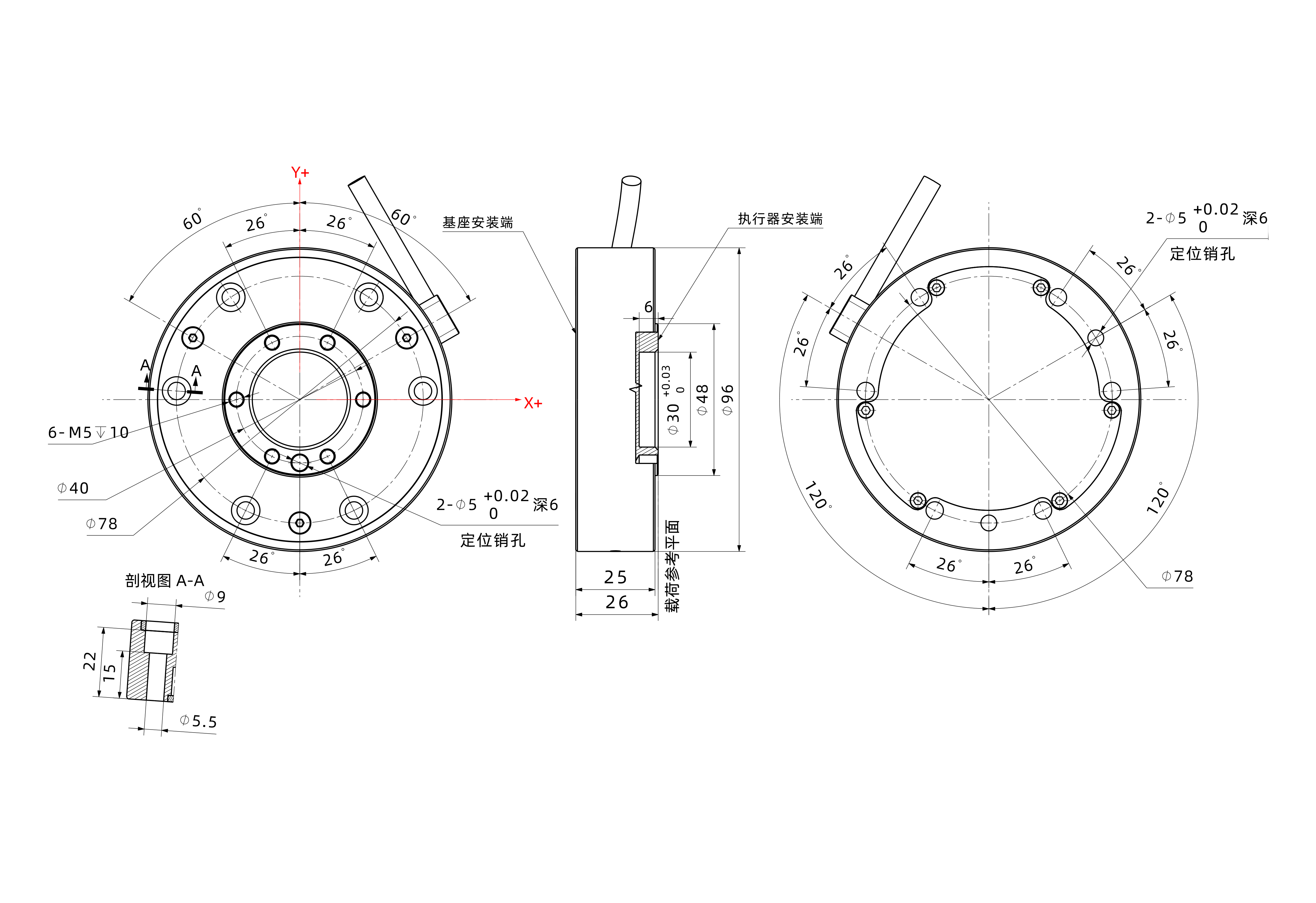 坤維科技-六軸力傳感器供貨圖KWR96D產(chǎn)品供貨圖20240625